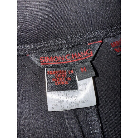 Simon Chang Womens Medium Black Moto Stirrup Pants Zip Grunge 90’s Goth New - Picture 10 of 14